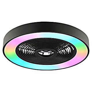 Brilliant Plafondventilator Catania met verlichting (Zwart, 48,6 cm)