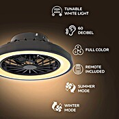 Calex Plafondventilator met verlichting (Zwart / Wit, 28,5 cm) | BAUHAUS