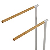 Versa Toallero de pie Bambú (Altura: 78,5 cm, 2 brazos, Blanco) | BAUHAUS