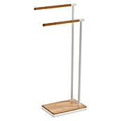Versa Toallero de pie Bambú (Altura: 78,5 cm, 2 brazos, Blanco) | BAUHAUS