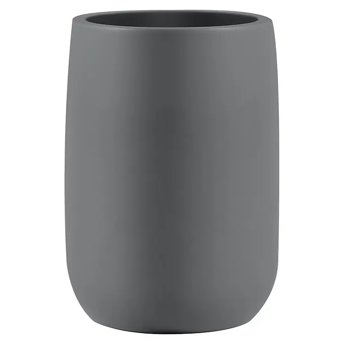 Spirella Portacepillos - Ø x Al: 8 x 10,5 cm, Gris carbón - Vaso cilíndrico gris oscuro.