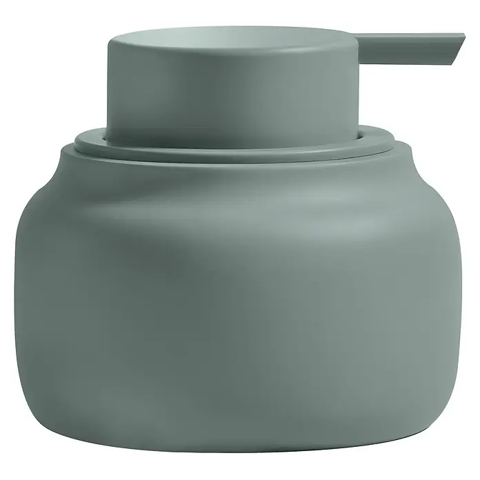 Spirella Dosificador de jabón Zac - Verde - Dispensador de jabón gris mate con bomba.