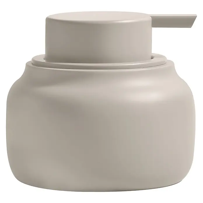 Spirella Dosificador de jabón Zac - Gris - Dispensador de jabón líquido con bomba, gris claro mate.