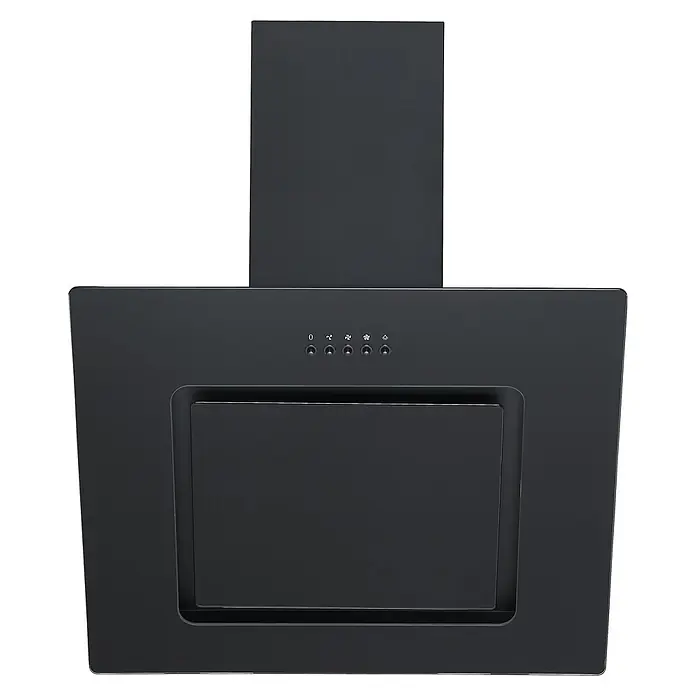 Respekta Schräghaube Tansanit - Breite: 60 cm, Max. Gebläseleistung Abluftbetrieb: 294 m³/h, Schwarz - Schwarze schräge Dunstabzugshaube mit modernem Design und Bedienfeld für Lüfterstufen und Licht.