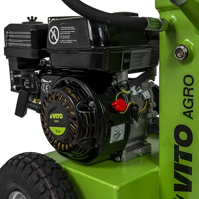 Vito Juego de máquinas VIRLG12M + VIMS37 - 2 pzs., Cortatroncos + motosierra - Motor negro VITO AGRO 7 CV con componentes verdes y neumático.