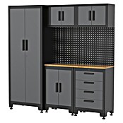 Vito Armario multiusos metálico Combo (L x An x Al: 47,2 x 192,5 x 195 cm, Gris/Negro, Número de cajones: 4 ud., Número de puertas: 8 ud.) | BAUHAUS