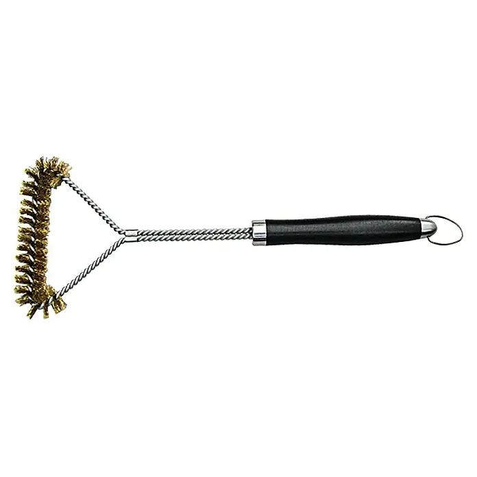 Kingstone Cepillo limpiador para barbacoa - Largo: 56 cm - Imagen de un cepillo para barbacoa con mango de madera y cabezal de cerdas para limpiar parrillas.