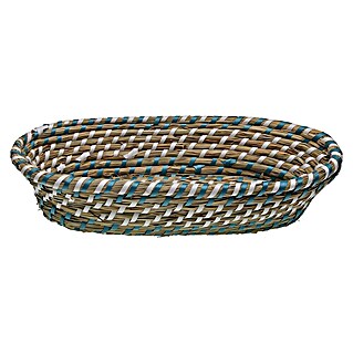 Versa Cesta (L x An x Al: 19 x 35 x 9 cm, Azul y blanco)