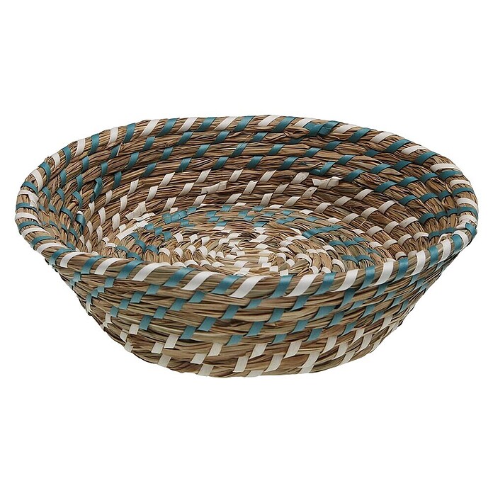 Versa Cesta (L x An x Al: 25 x 25 x 8 cm, Azul y blanco) | BAUHAUS