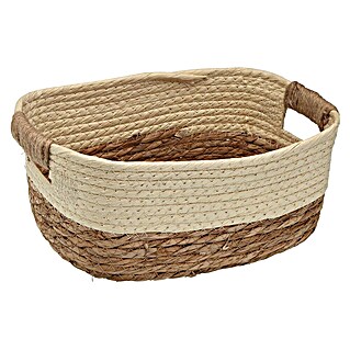Versa Cesta (L x An x Al: 27 x 20 x 12 cm, Beige, Fibra natural)