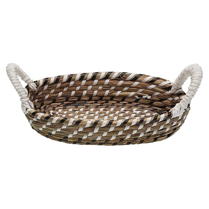 Versa Cesta con asas (L x An x Al: 26 x 17 x 6 cm, Negra y blanco) | BAUHAUS