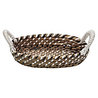 Versa Cesta con asas (L x An x Al: 26 x 17 x 6 cm, Negra y blanco)