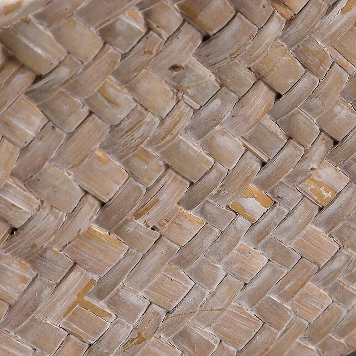 Versa Cesta - L x An x Al: 30 x 20 x 12 cm, Marrón, 2 pzs. - Textura de fibra natural marrón claro, tejida en diagonal con aspecto desgastado.