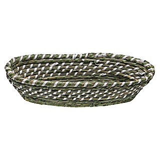 Versa Cesta (L x An x Al: 19 x 35 x 9 cm, Verde y blanco)