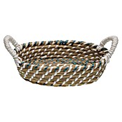 Versa Cesta con asas (L x An x Al: 26 x 17 x 6 cm, Azul y blanco) | BAUHAUS