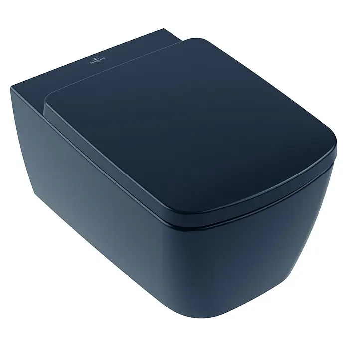 Villeroy & Boch Subway 3.0 Spülrandloses Wand-WC - Pure Black - Modernes dunkelblaues WC mit passendem Sitz von Villeroy & Boch.