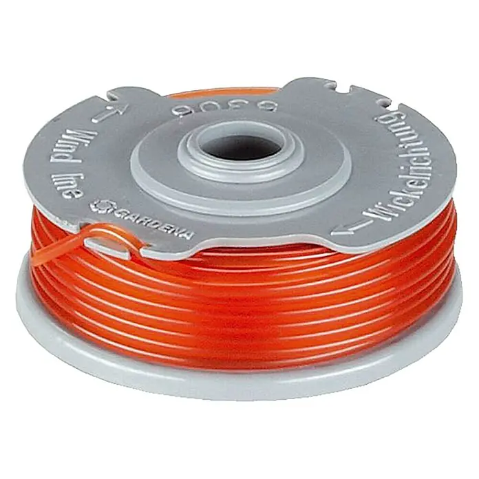 Gardena Ersatzfadenspule - Fadenlänge: 10 m, Fadenstärke: 1,5 mm - Gardena Trimmerspule mit orangefarbenem Faden, für präzise Rasenpflege und saubere Schnittkanten im Garten.