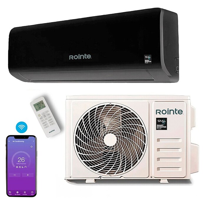 Rointe Aire acondicionado Inverter RX10 (4.000 W, 4.000 W, 25 m², Negro) | BAUHAUS