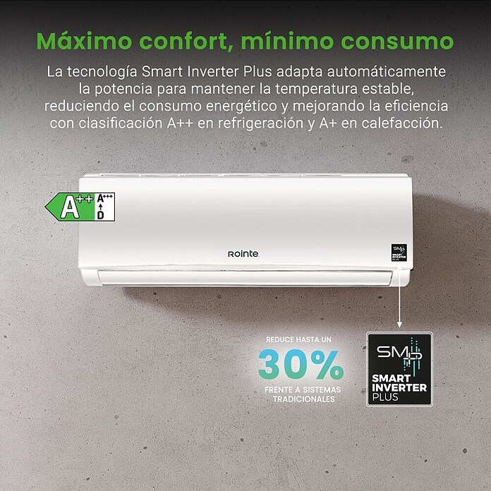 Rointe Aire acondicionado Inverter RX10 (3.400 W, 3.420 W, 25 m², Blanco) | BAUHAUS