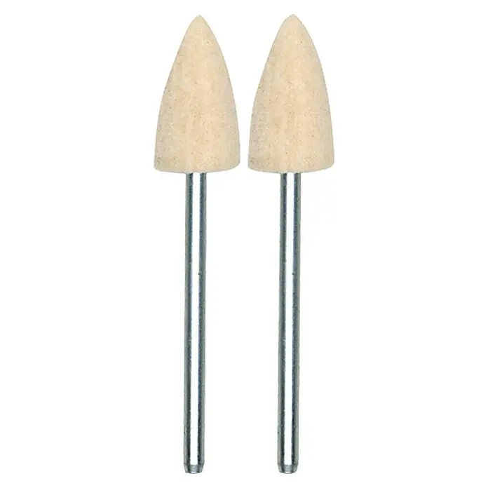 Proxxon Polierstift No 28801 - Durchmesser Geschoss: 8 mm, Filz, 2 Stk. - Zwei Filzpolieraufsätze mit konischer Form und Metallstiften, ideal für Poliermaschinen und Gravurwerkzeuge.