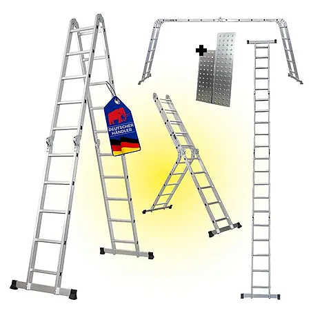 Sprossen-Mehrzweckleiter MULTISTEP Gerüstplattform 4x5 Sprossen 5,7m Höhe