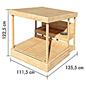 Karibu Sandkasten Max (135,5 x 11,5 x 122,5 cm, Holz, Holzfarben) | BAUHAUS