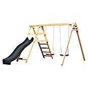 Karibu Doppelschaukel Felix mit Rutsche (L x B x H: 308 x 264 x 213 cm, Holz, Naturbelassen) | BAUHAUS