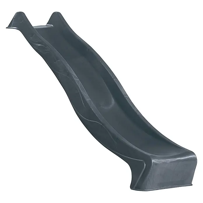 Karibu Rutsche - B x L: 50 x 232 cm, Kunststoff, Anthrazit - Dunkelgraue Kunststoff-Rutsche, bereit für den Spielplatz.