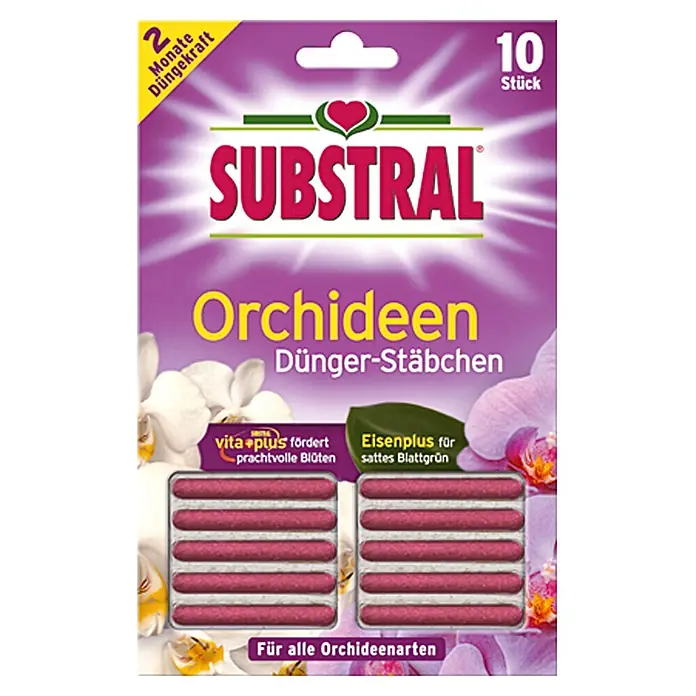 Substral Orchideendünger -  - Substral Orchideen Dünger-Stäbchen für prächtige Blüten und sattes Grün. 10 Stück für alle Orchideenarten mit 2 Monate Düngekraft.