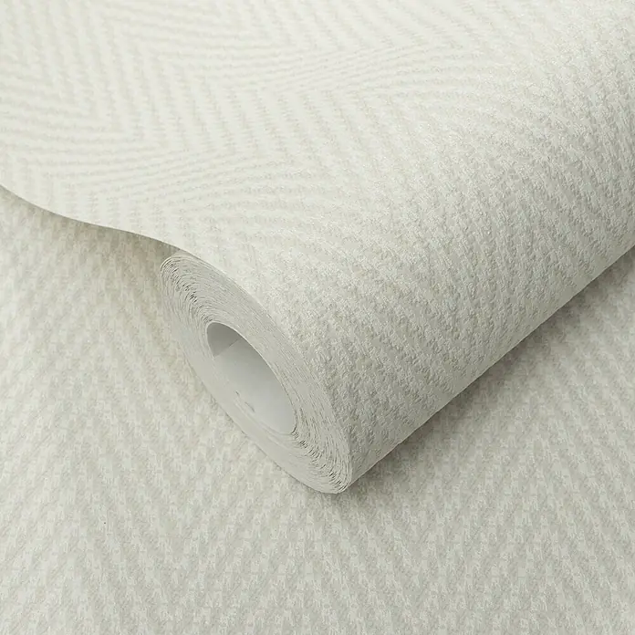 Erismann Papel pintado de vinilo Espiga - Beige, Gráfico, 10 x 0,53 m - Rollo de papel pintado beige claro con un sutil patrón de espiga texturizado.
