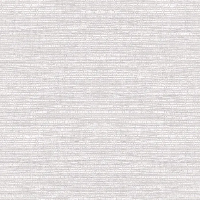 Papel pintado de vinilo Japonés - Blanco, Motivo decorativo, 10 x 0,53 m - Superficie texturizada gris claro con fino patrón de tejido horizontal.