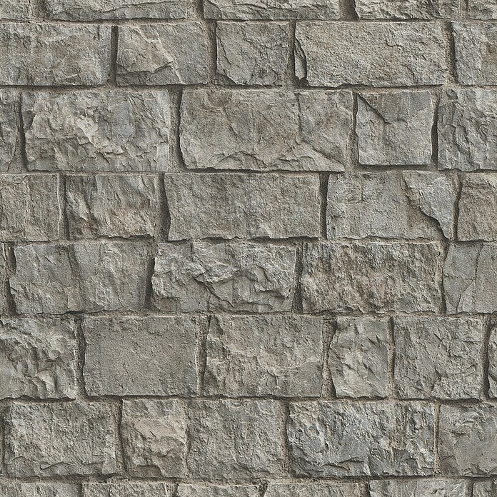 Erismann Papel pintado de vinilo (Gris, Efecto piedra, 10 x 0,53 m) | BAUHAUS