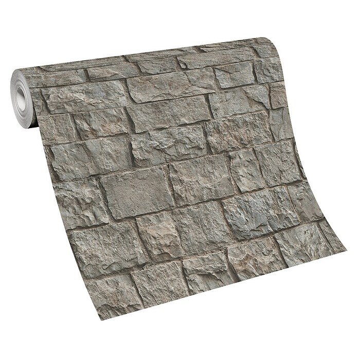 Erismann Papel pintado de vinilo (Gris, Efecto piedra, 10 x 0,53 m) | BAUHAUS