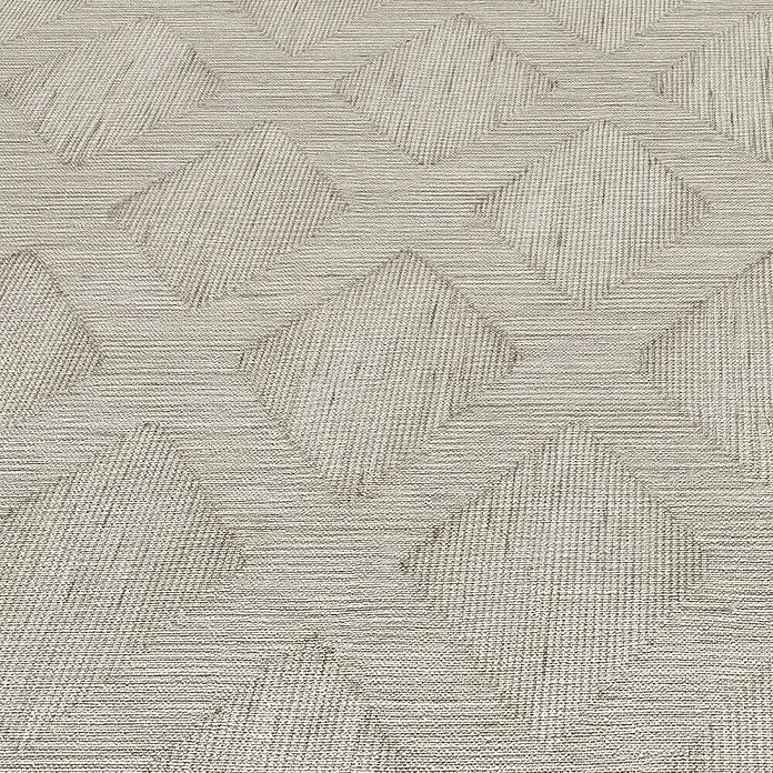 Erismann Papel pintado de vinilo Rombo - Beige, Gráfico, 10 x 0,53 m - Tejido de color beige claro con un patrón geométrico de rombos en relieve, creado por direcciones de tejido alternas.