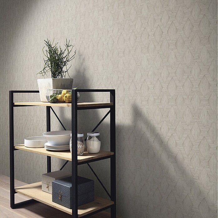 Erismann Papel pintado de vinilo Rombo (Beige, Gráfico, 10 x 0,53 m) | BAUHAUS