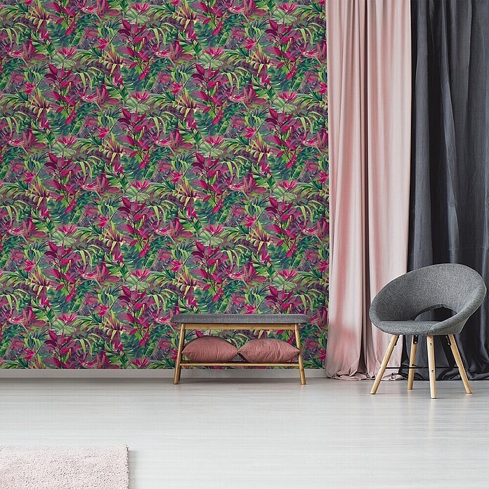 Grandeco Papel pintado de vinilo Botánico (Multicolor, Floral, 10 x 0,53 m) | BAUHAUS
