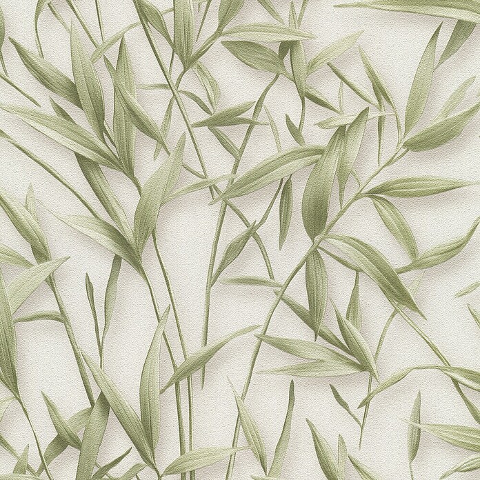 Erismann Papel pintado de vinilo Bambú (Verde/Beige, Floral, 10 x 0,53 m) | BAUHAUS