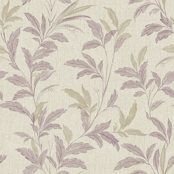 Grandeco Papel pintado de vinilo (Blanco/Lila, Floral, 10 x 0,53 m) | BAUHAUS