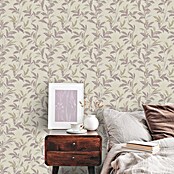 Grandeco Papel pintado de vinilo (Blanco/Lila, Floral, 10 x 0,53 m) | BAUHAUS