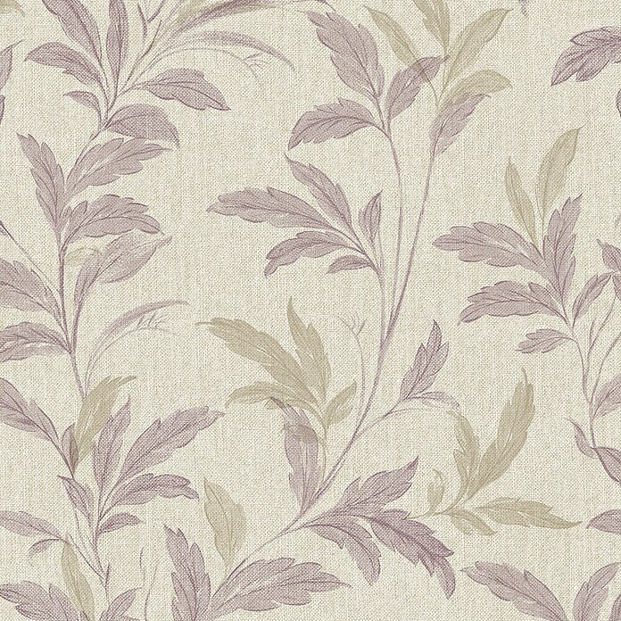 Grandeco Papel pintado de vinilo (Blanco/Lila, Floral, 10 x 0,53 m) | BAUHAUS