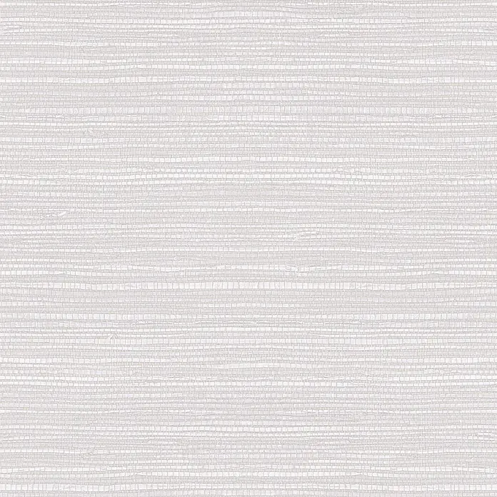 Papel pintado de vinilo Japonés - Blanco, Motivo decorativo, 10 x 0,53 m - Papel pintado texturizado gris claro con patrón tejido horizontal.
