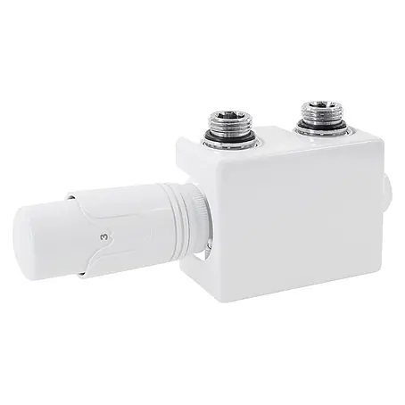LuxeBath  Thermostatventil Weiß Universal Eck-Durchgangsform + Thermostatkopf