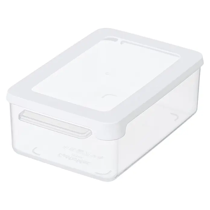 SmartStore Vorratsdose Snack - L x B x H: 18 x 12,5 x 7 cm, Kunststoff, Weiß - Durchsichtige Kunststoff-Aufbewahrungsbox mit weißem Deckel.