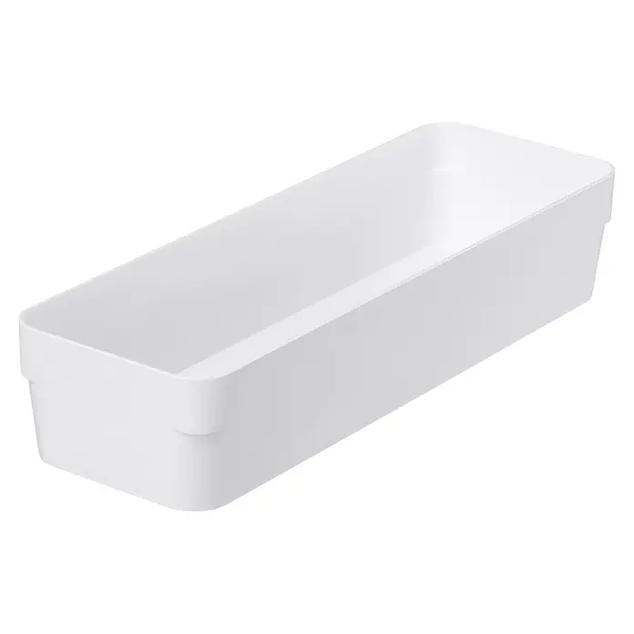 SmartStore Vorratsdose Compact Sort - L x B x H: 10 x 29,5 x 6 cm, Kunststoff, Weiß - Weißer rechteckiger Kunststoff-Aufbewahrungsbehälter.