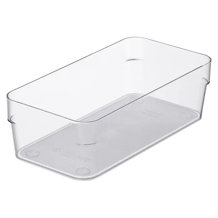 SmartStore Vorratsdose Compact Sort - L x B x H: 10 x 20 x 6 cm, Kunststoff, Transparent - Klarer rechteckiger Aufbewahrungsbehälter aus Kunststoff.
