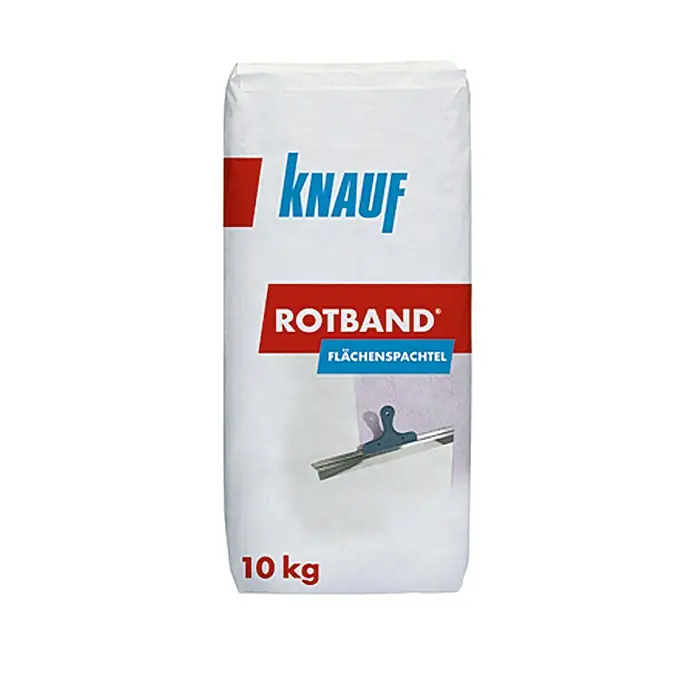 Knauf Rotband Flächenspachtel - 10 kg - Knauf Rotband Flächenspachtel Sack mit 10 kg Inhalt. Ideal zum Glätten von Wänden und Decken im Innenbereich.