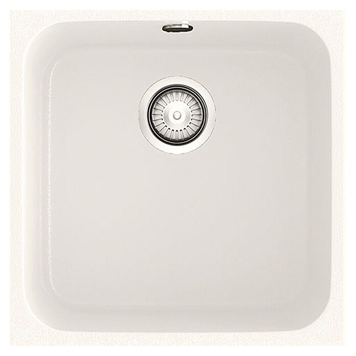 Poalgi Fregadero encastrable Sena (44,5 x 44 cm, Material compuesto, Blanco) | BAUHAUS