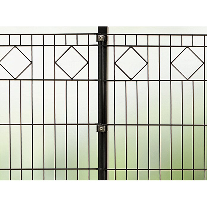 Hadra Afrasteringspaal (Antraciet, 40 x 40 x 1.500 mm, Met poedercoating)