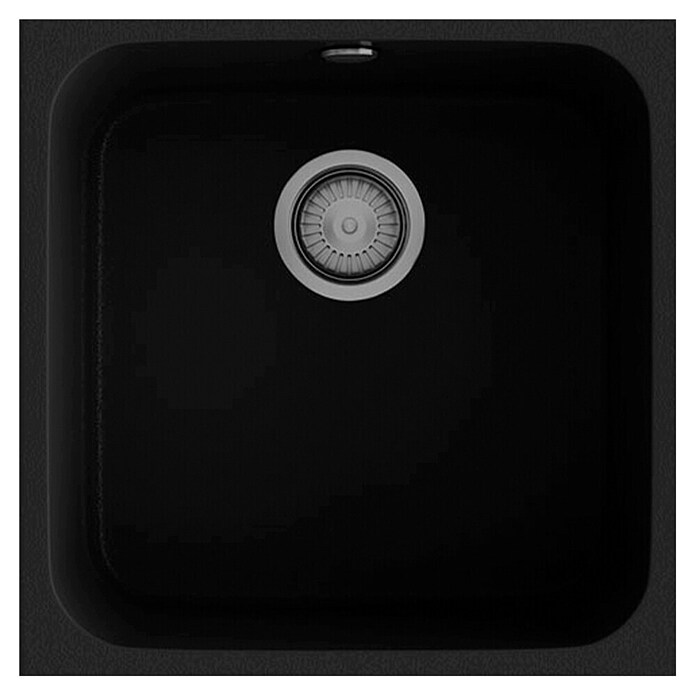Poalgi Fregadero encastrable Sena (44,5 x 44 cm, Material compuesto, Negro) | BAUHAUS