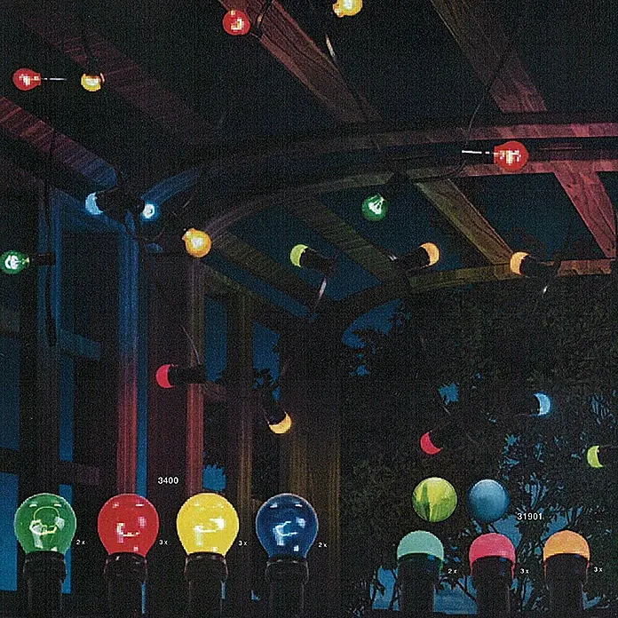 Globo Guirnalda luminosa LED - Para exterior, Número de bombillas: 10 ud. - Bombillas coloridas iluminan la oscuridad, creando un ambiente acogedor, ideal para fiestas y fiestas en el jardín.